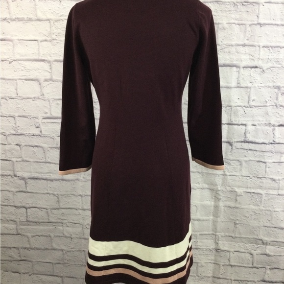 Jessica Howard Women's Long Sleeve Sweater Knit Dress in Color Wine Size Medium - Picture 6 of 10